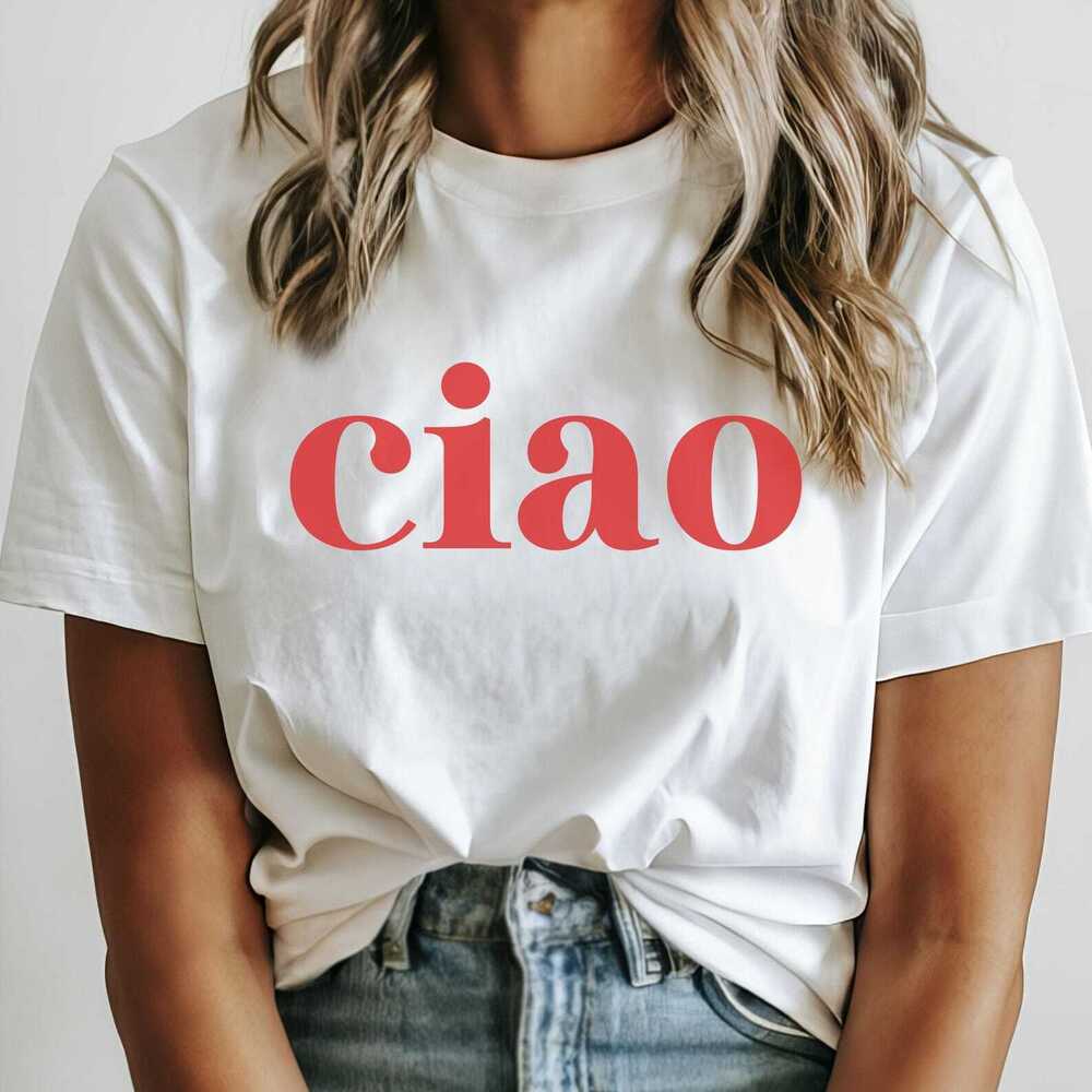 Ciao Shirt Downtown Girl Italia Theme Gift Cute Preppy Tshirt White